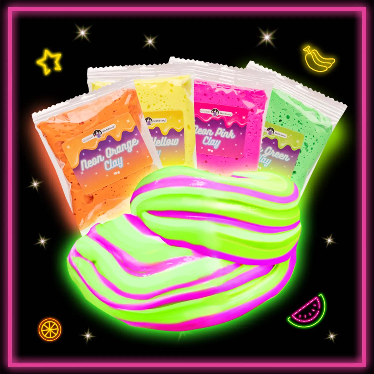Original Stationery Neon Slime Kit New Size