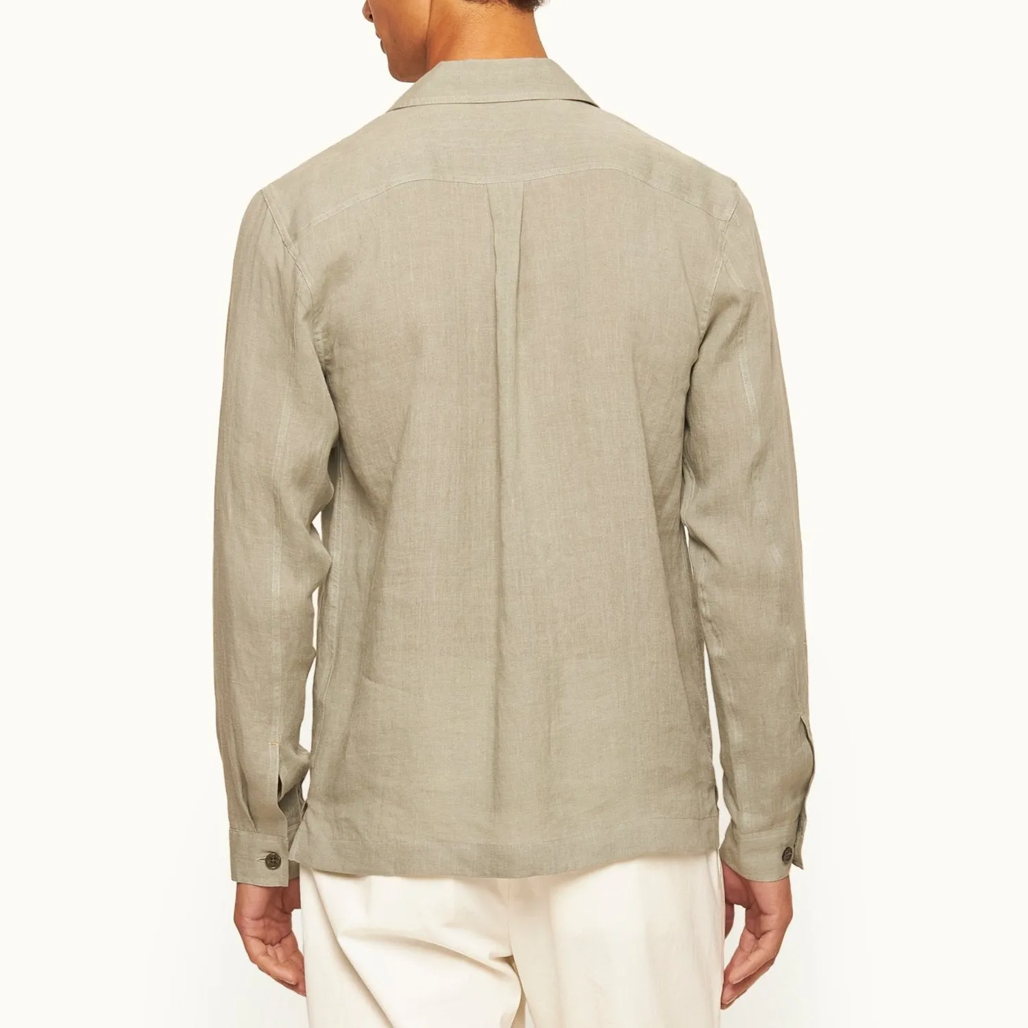 Orlebar Brown 007 LS Linen Safari Shirt - Penny Green