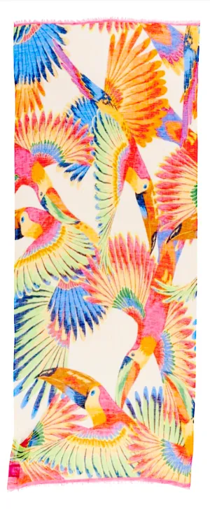 Otracosa Colored Toucans Linen Scarf