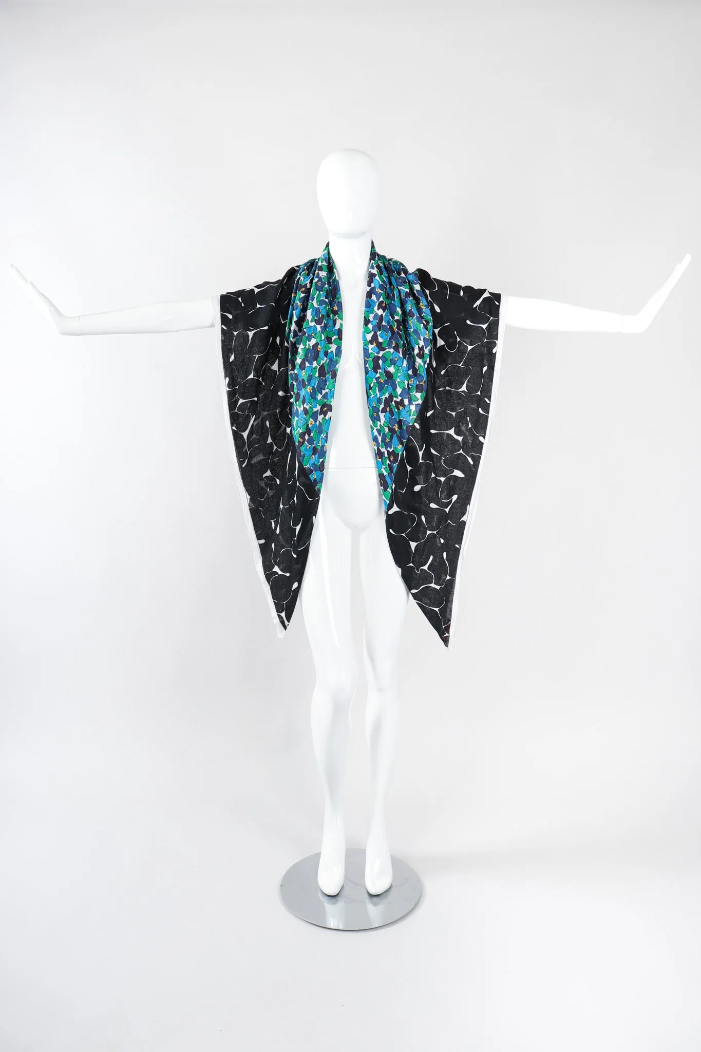 Oversized Floral Linen Scarf