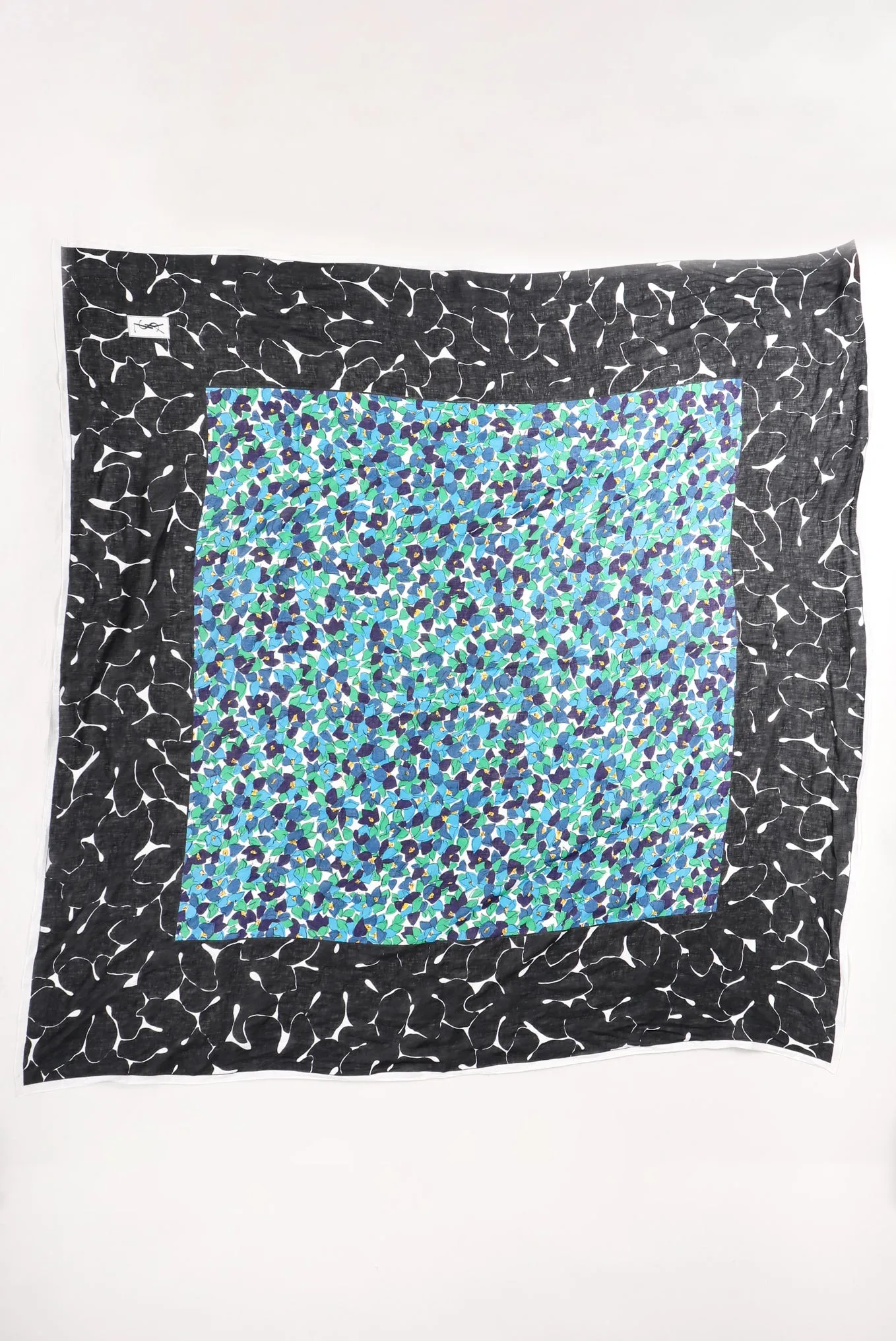Oversized Floral Linen Scarf