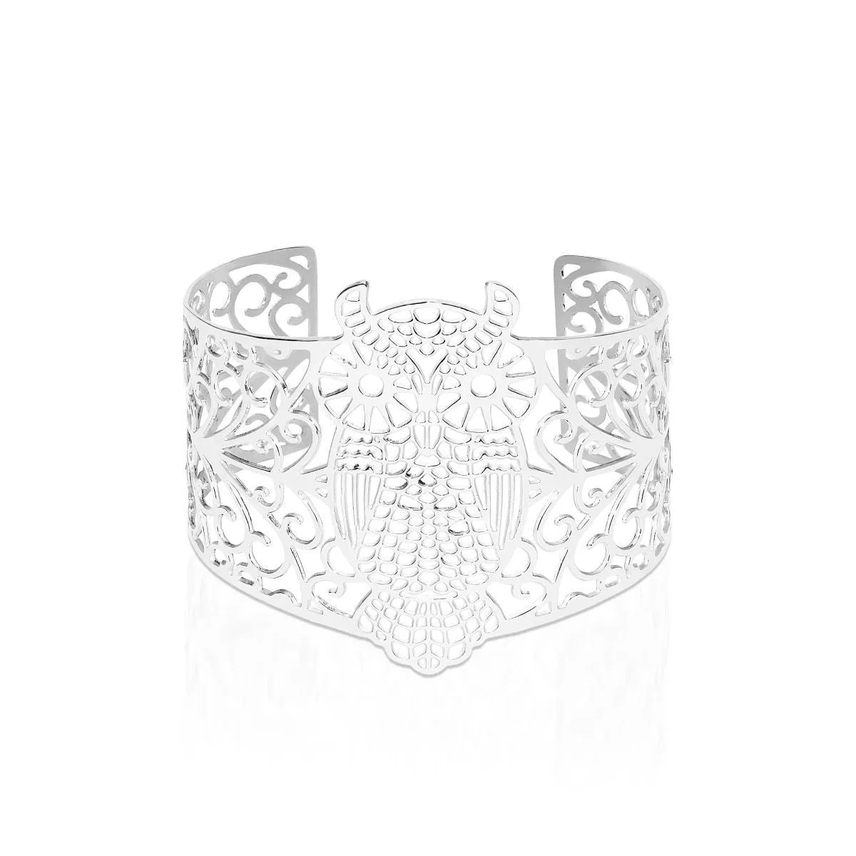 Owl | Silver | Laser Cut Cuff