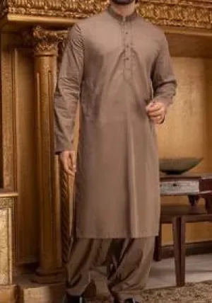 Pakistani Mens Suit with Neck Thread work Embroidery - Men5