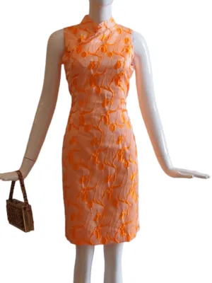 PEACH FINE - HANDMADE, LIMITED EDITION SILK BROCADE CHEONGSAM