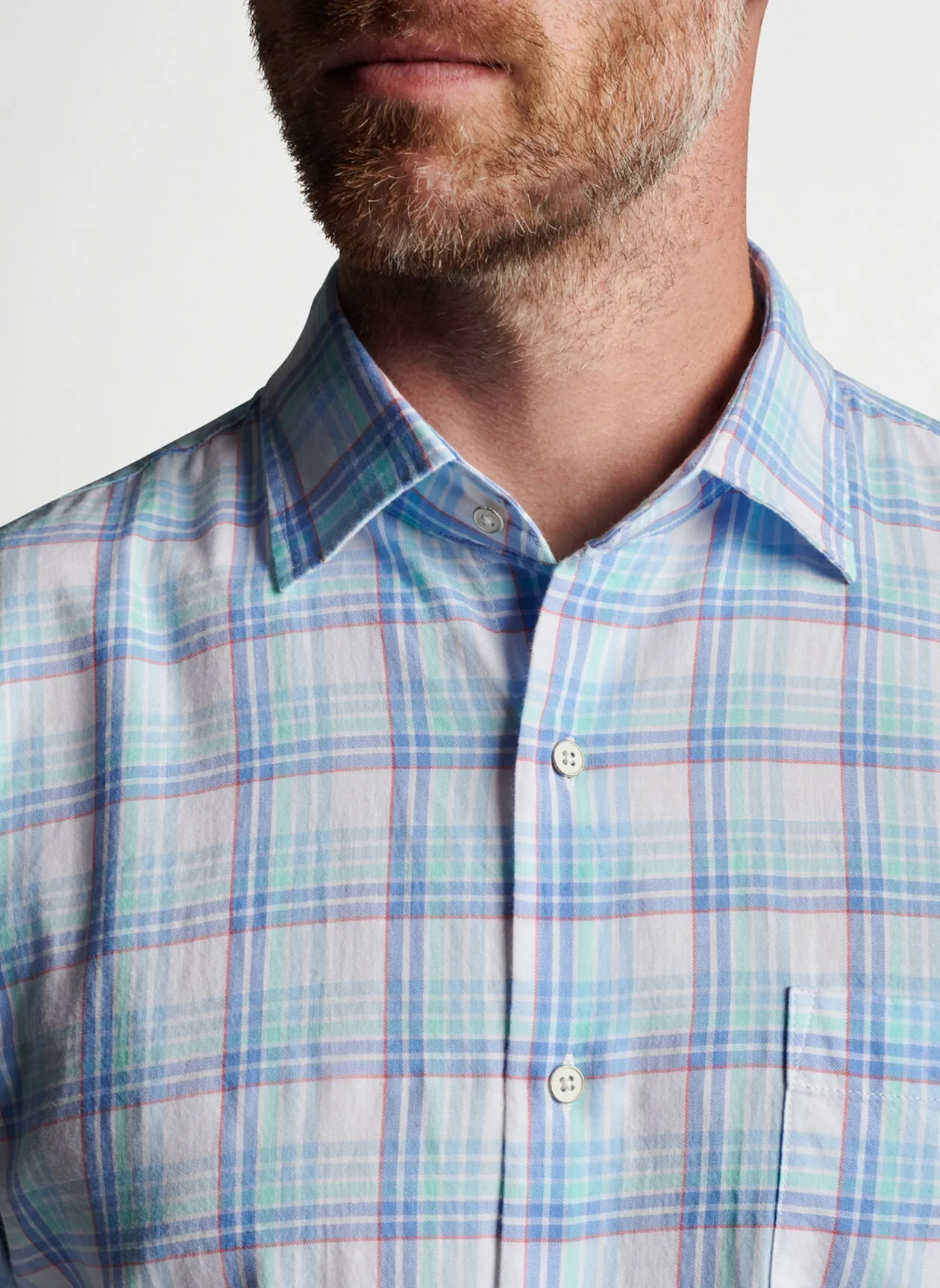 Pearl Bay Cotton Sport Shirt- Blue Sound