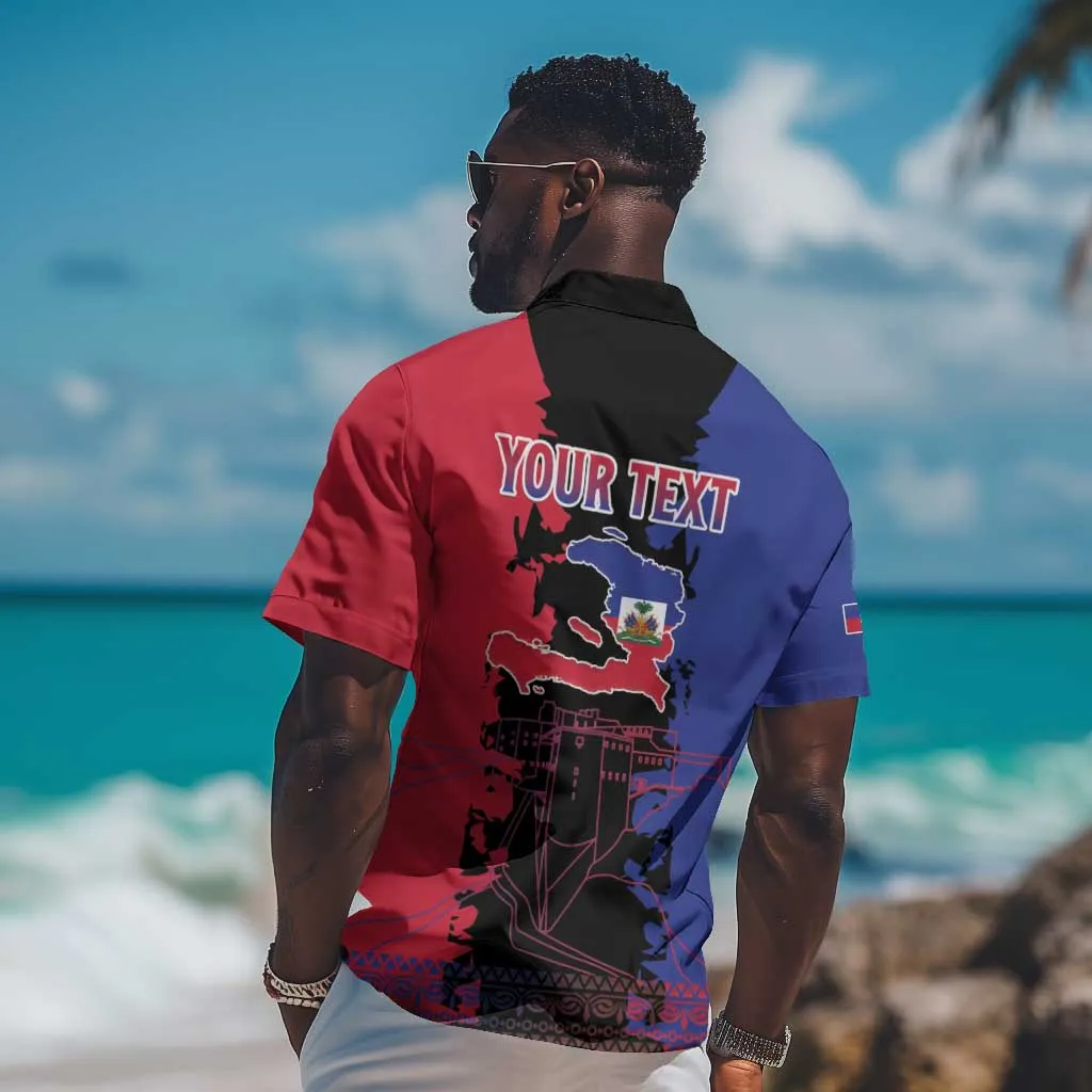 Personalised Haitian Heritage Month Hawaiian Shirt Coat Of Arms With Dashiki Pattern LT15