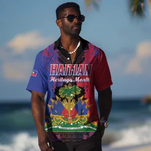 Personalised Haitian Heritage Month Hawaiian Shirt Coat Of Arms With Dashiki Pattern LT15