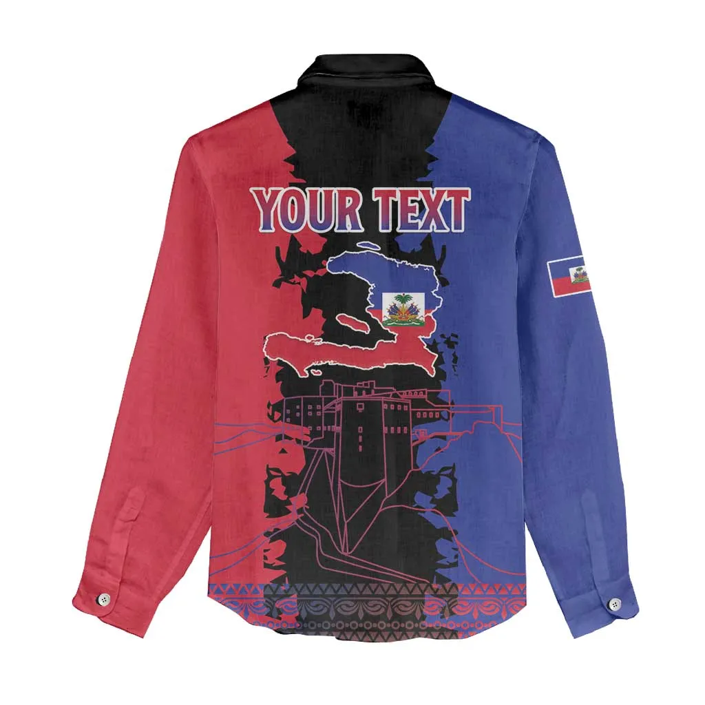 Personalised Haitian Heritage Month Women Casual Shirt Coat Of Arms With Dashiki Pattern LT15