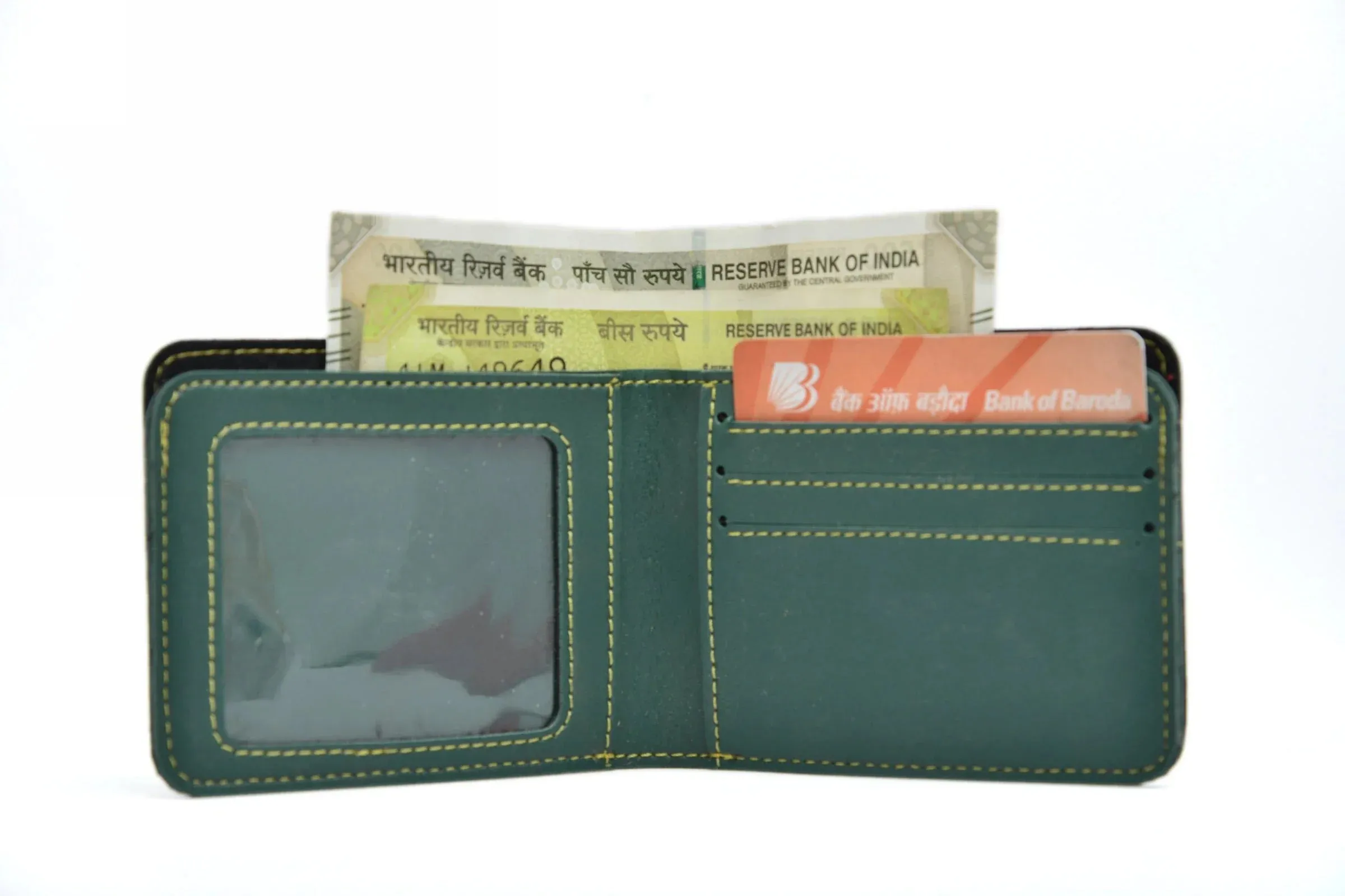 Personalized Men's Wallet - Olive Green