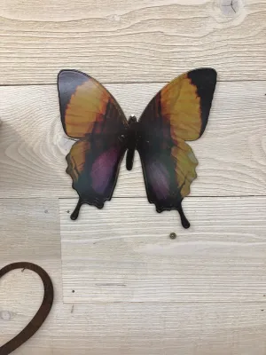 Purple stained butterfly, wall art by d'ears, made in the USA, 18 gauge steel