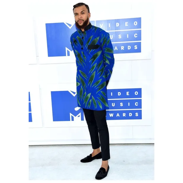 Q117 Geometric African Print Blazer/Jacket - B6658 Blue
