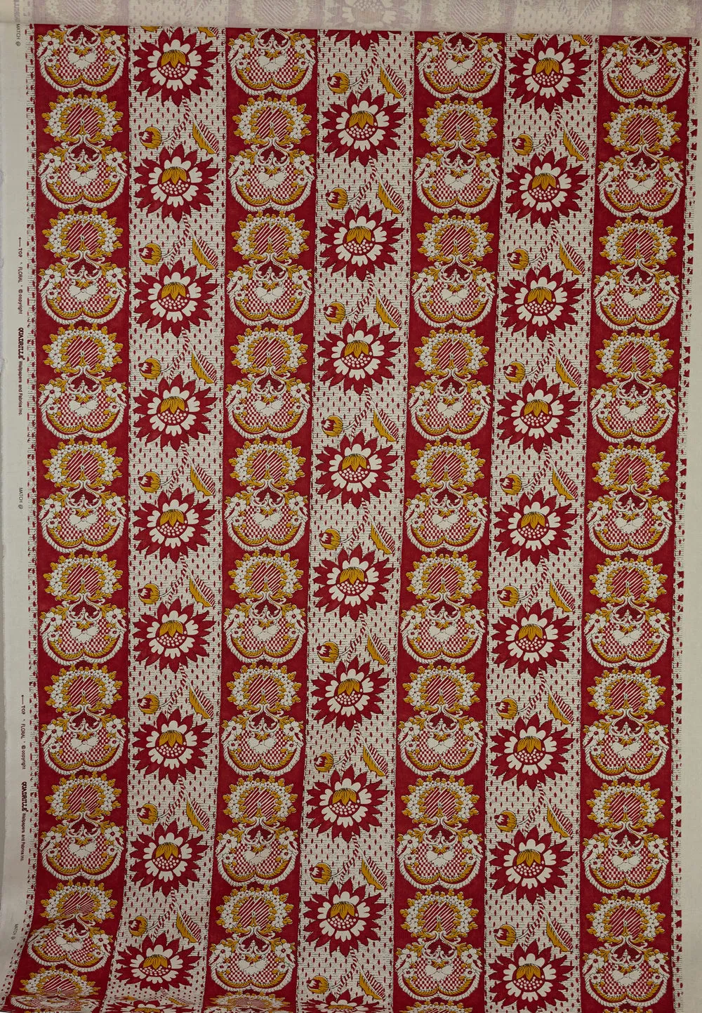 Quadrille Fabric: McCallum Stripe - Custom Red / Yellow on Cream Belgian Linen / Cotton