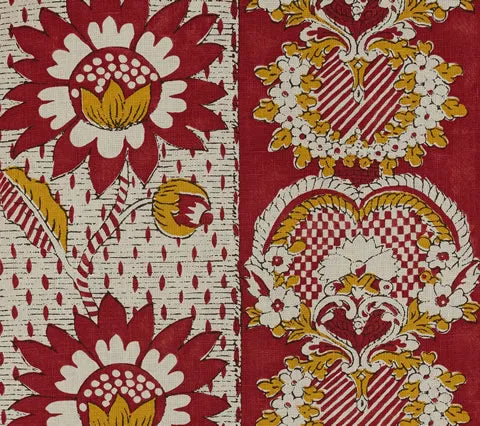 Quadrille Fabric: McCallum Stripe - Custom Red / Yellow on Cream Belgian Linen / Cotton