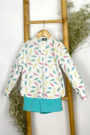 "Alfred" Ice Lolly Print Shirt & Shorts