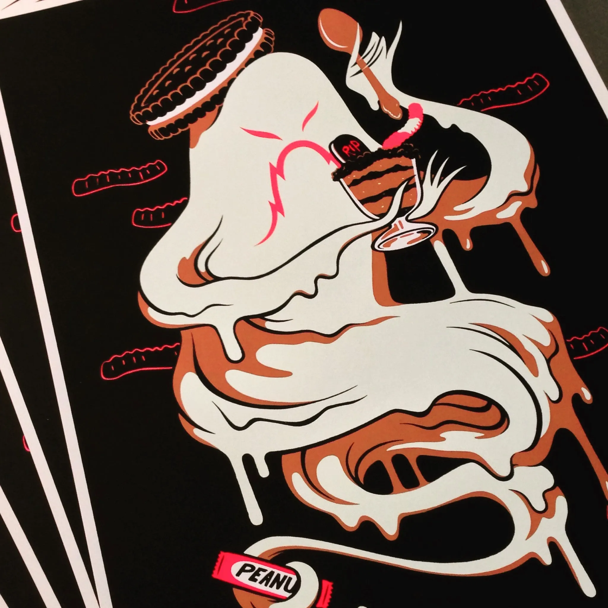 "Dirt Cup Delight" Glow-in-the-Dark Screenprint Poster