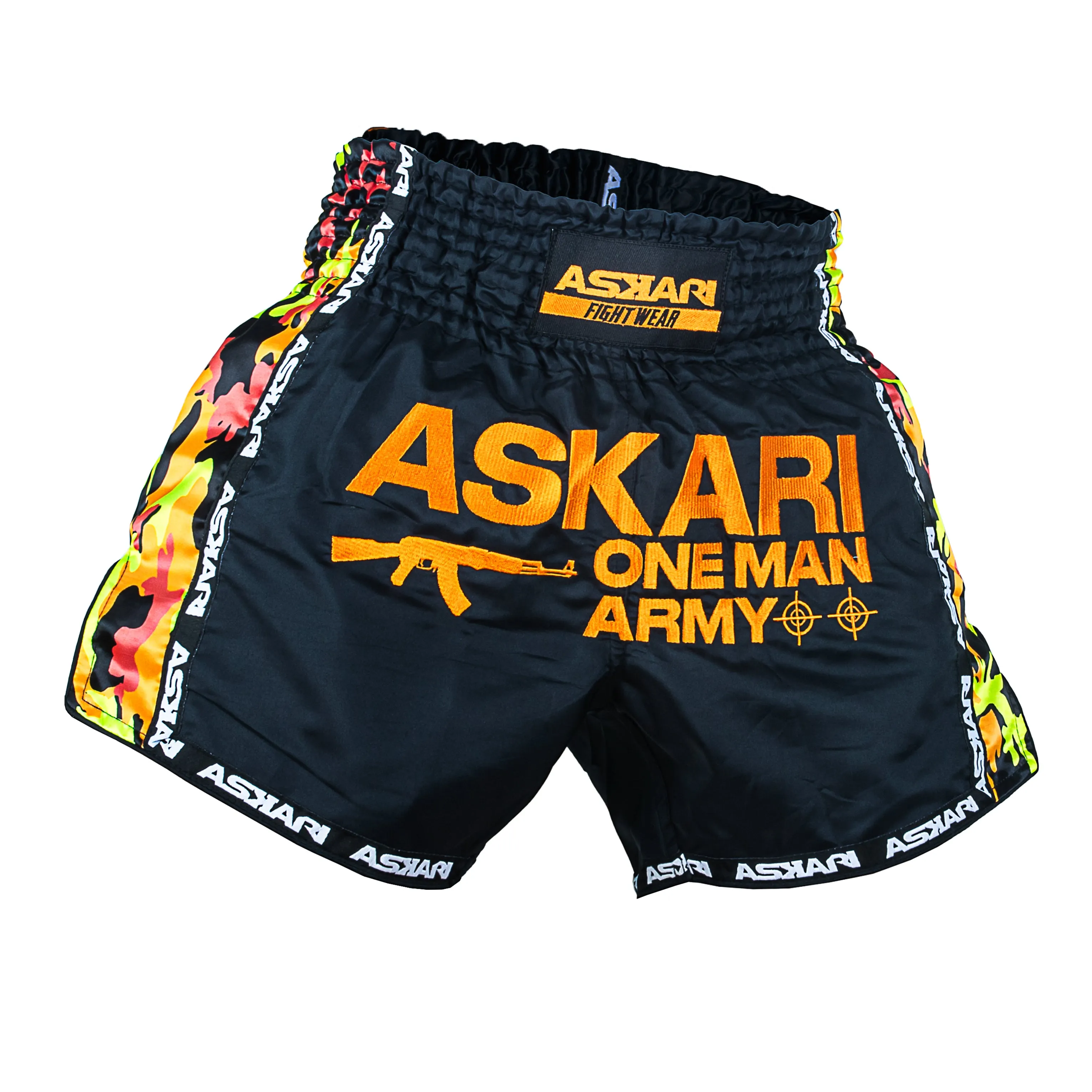 "ONE MAN ARMY" MUAY THAI SHORTS [ORANGE CAMOUFLAGE]