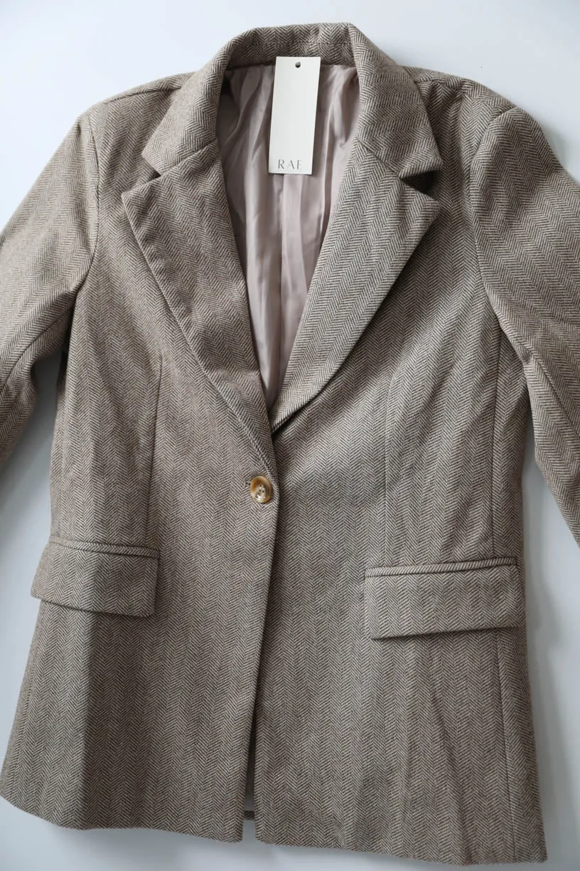 RAE: Houndstooth Blazer in Olive