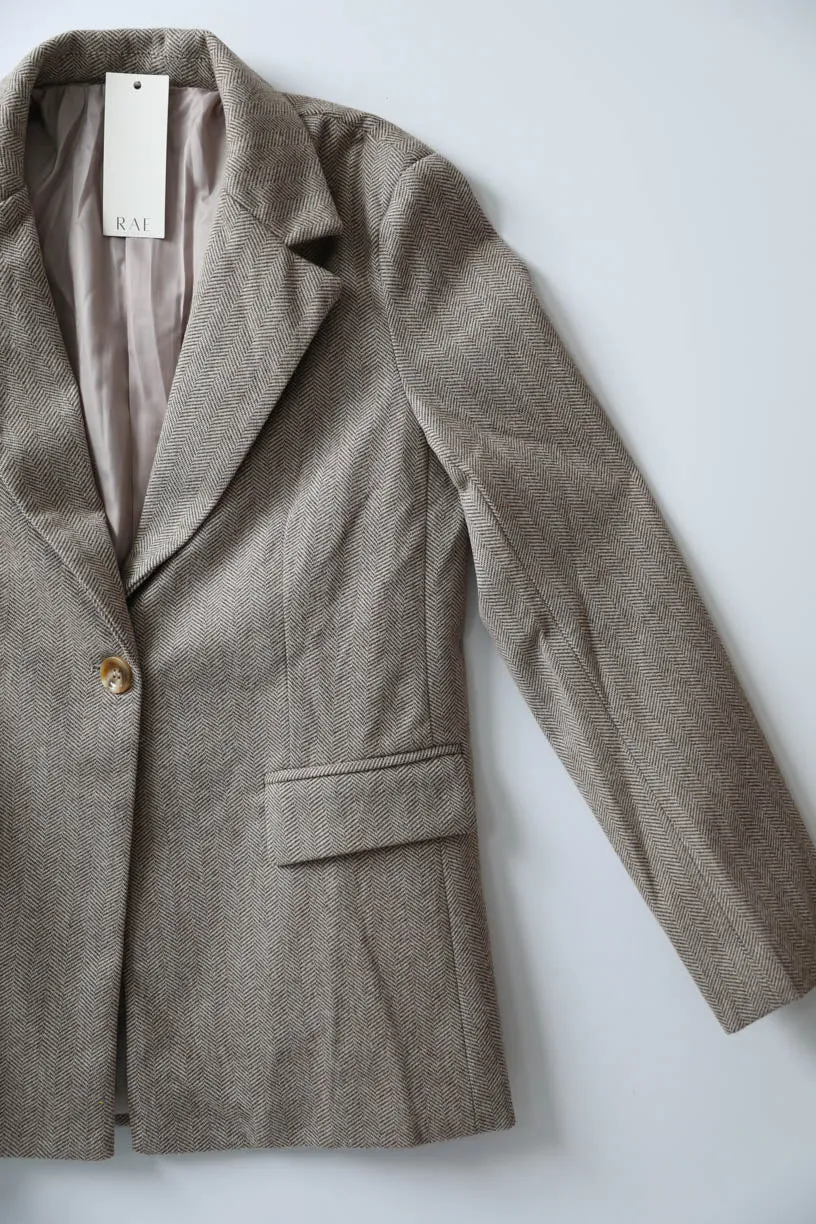 RAE: Houndstooth Blazer in Olive