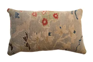 Reclaimed Antique Persian Rug Fragment Lumbar Pillow