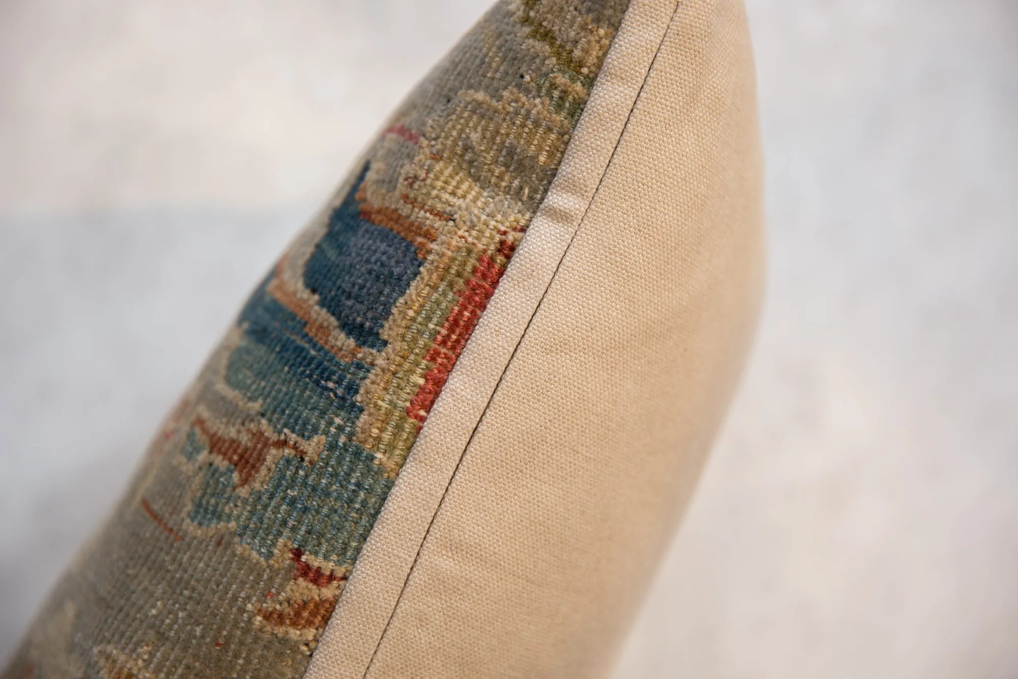 Reclaimed Antique Persian Rug Fragment Lumbar Pillow