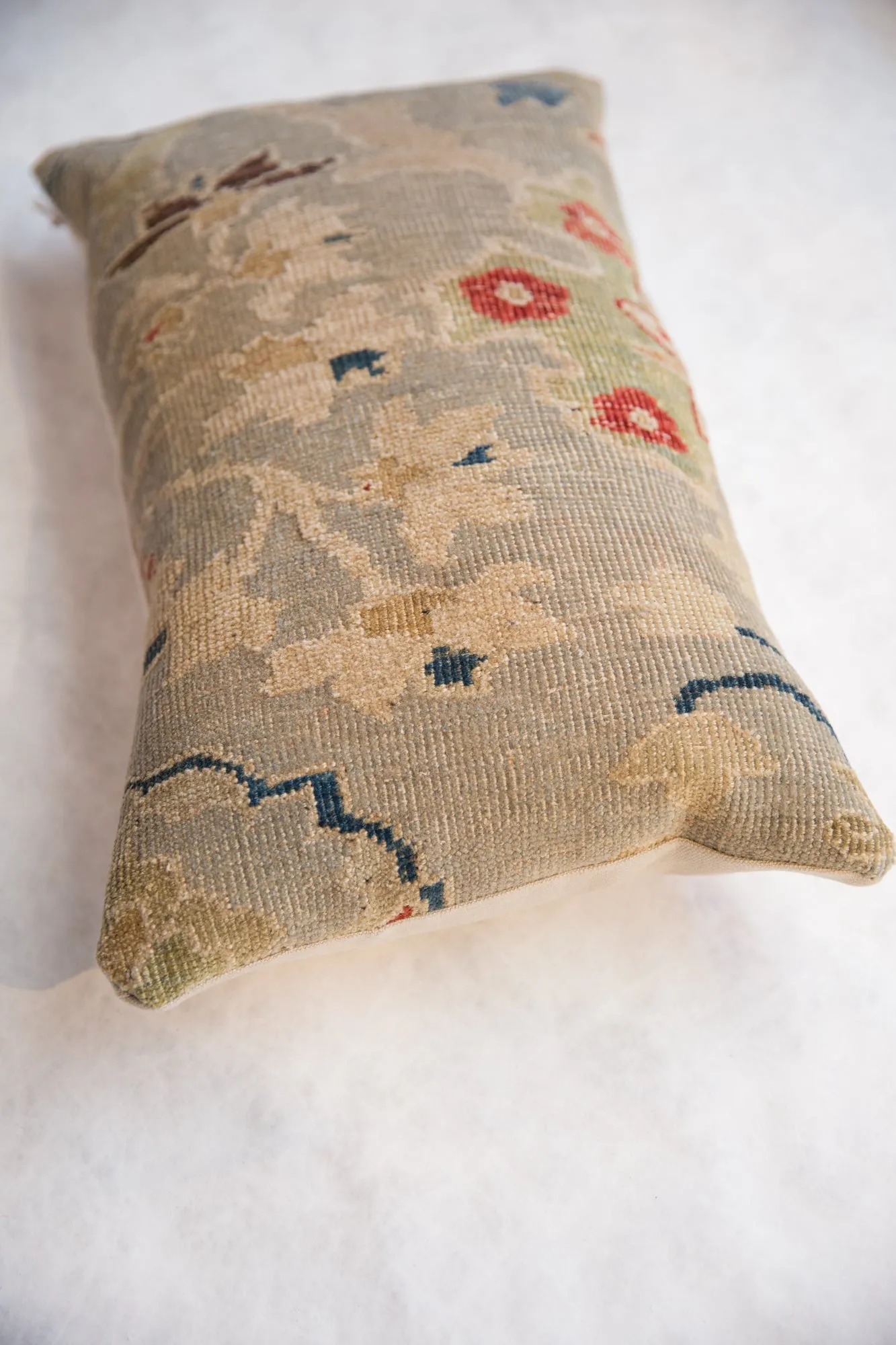 Reclaimed Antique Persian Rug Fragment Lumbar Pillow