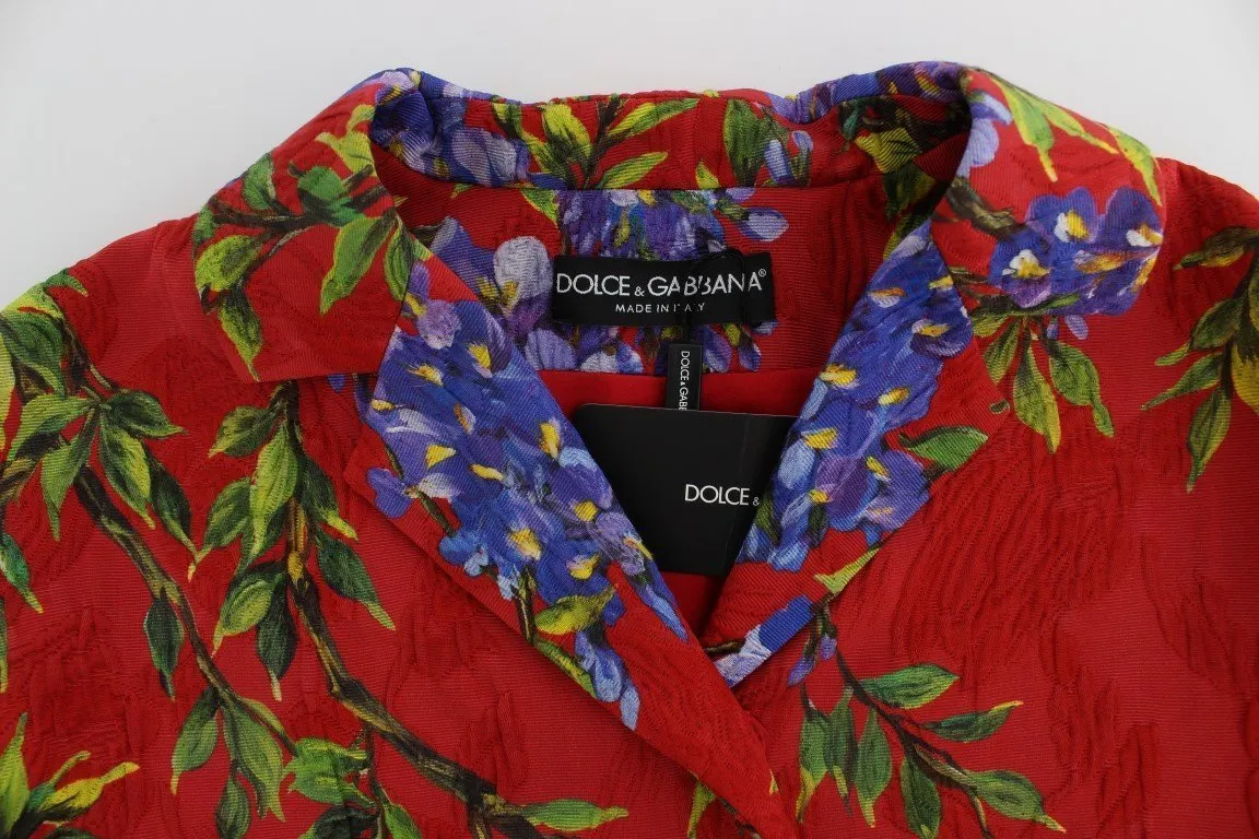 Red Floral Brocade Jacket