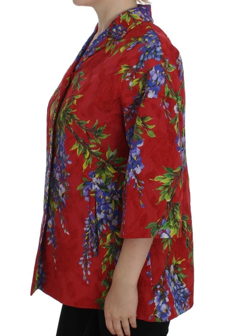 Red Floral Brocade Jacket