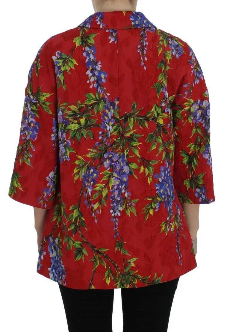 Red Floral Brocade Jacket