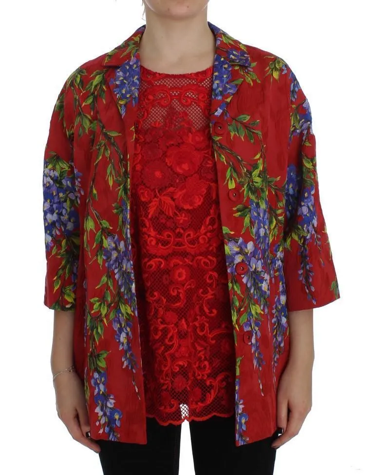 Red Floral Brocade Jacket