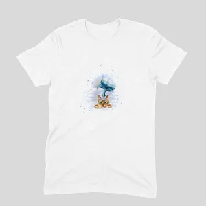 Round Neck T-Shirt (Men) - Little Meowmaid Cat (11 Colours)