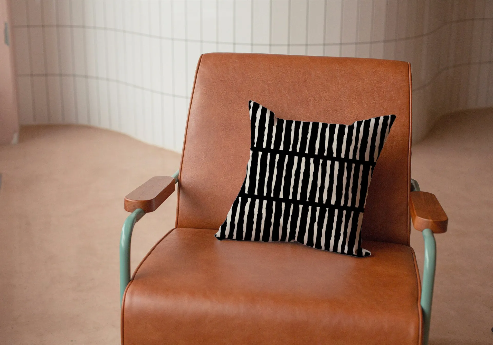 Rows of sticks abstract pillow