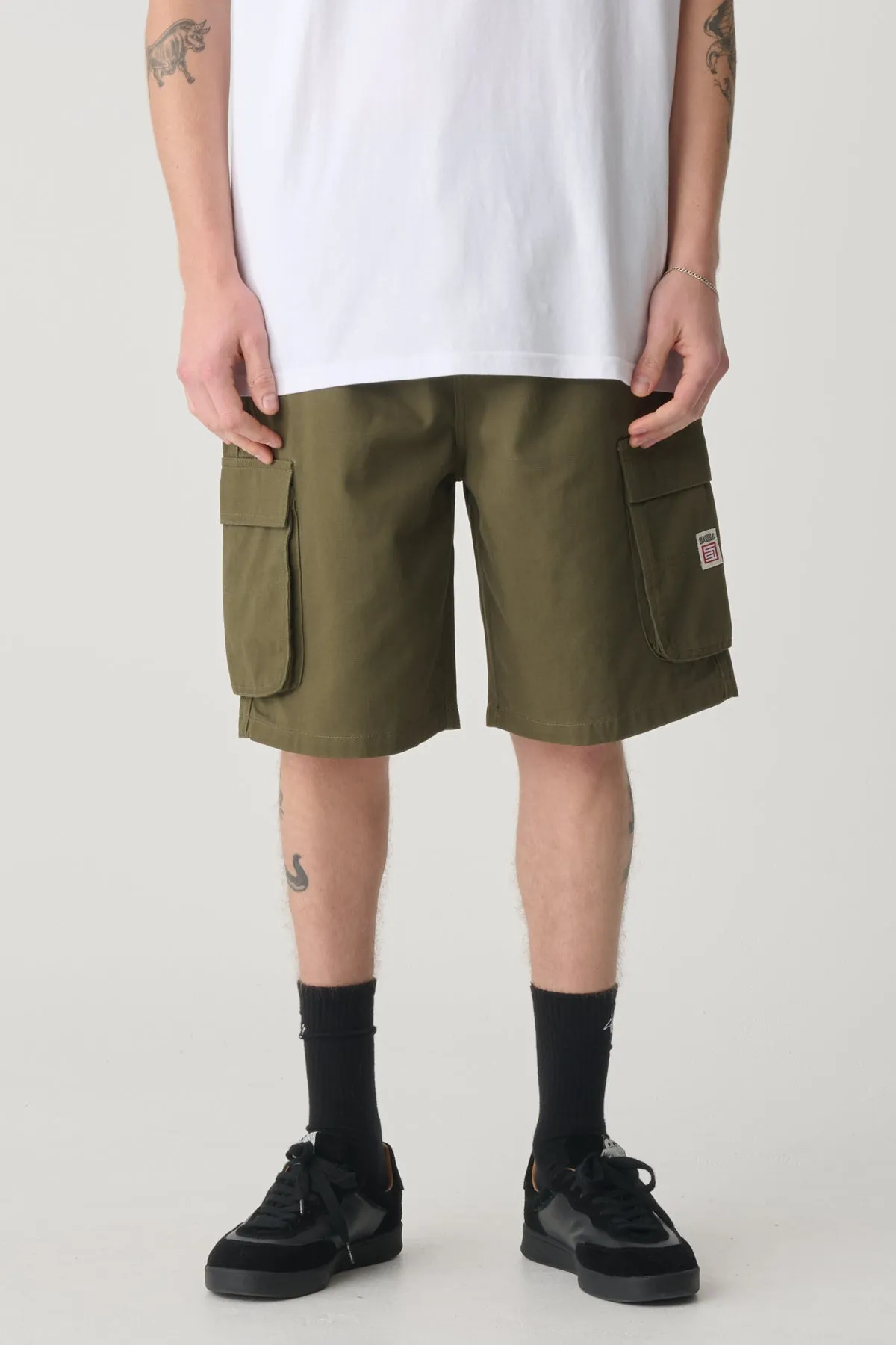 S-DOUBLE CARGO WORKSHORT - ARMY
