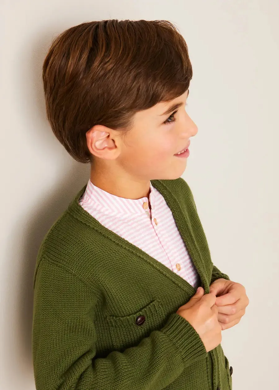 Safari Button Detail Cardigan in Green (4-10yrs)