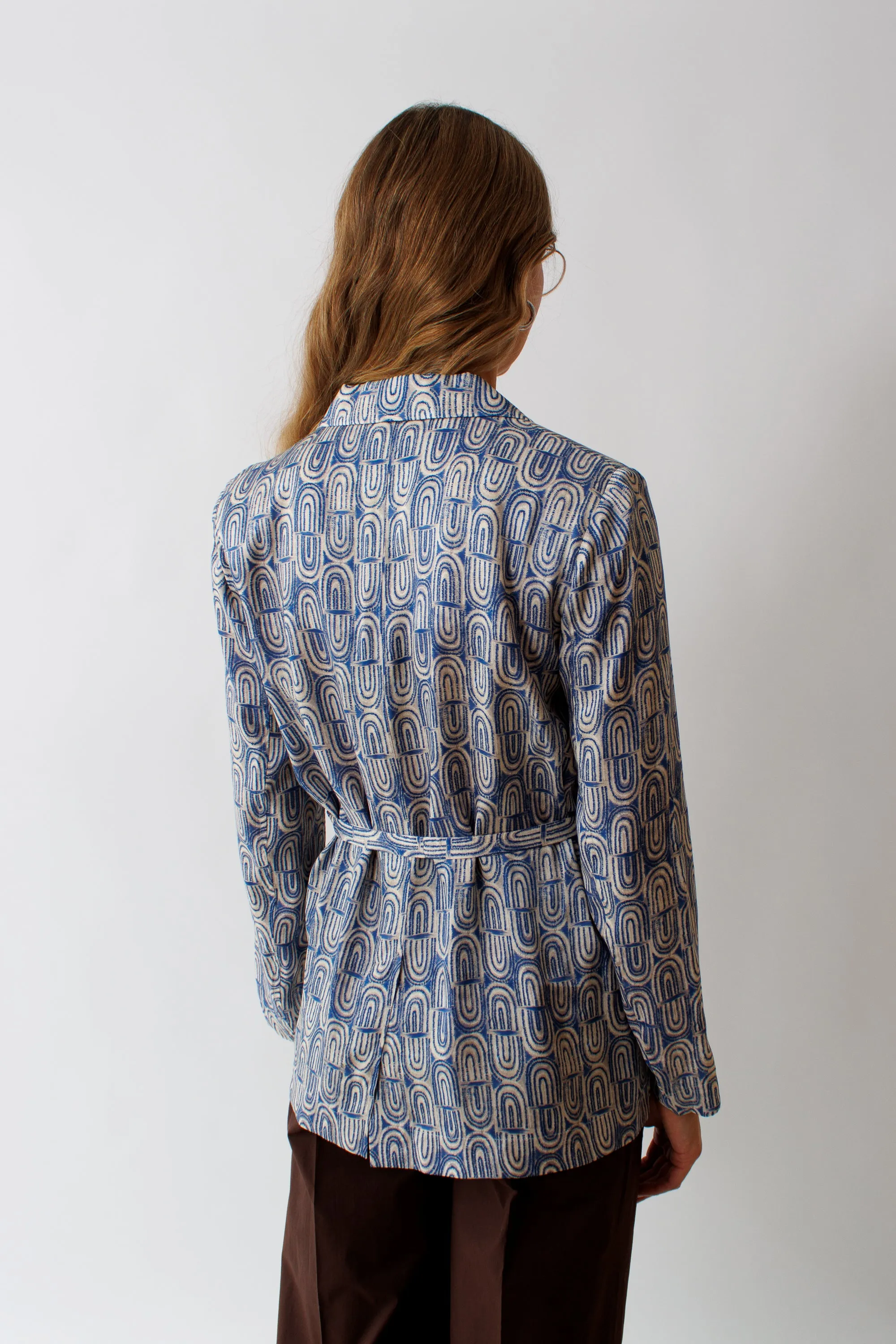 Seventy Painted Geometric Viscose Twill Jacket