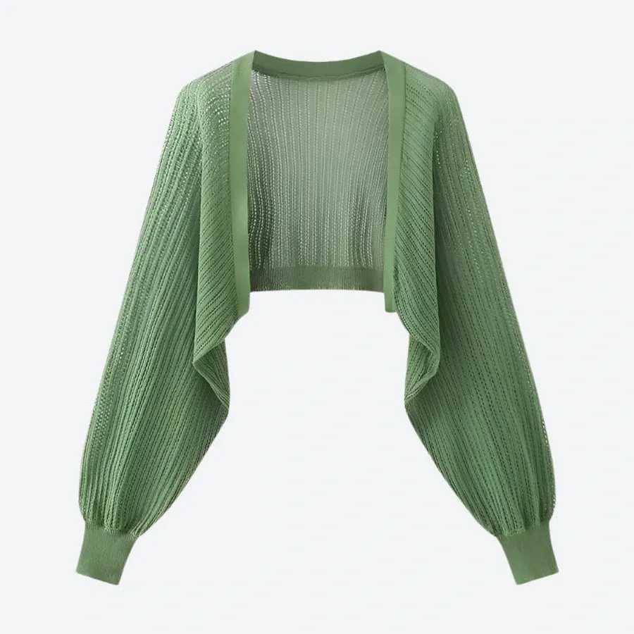 Sheer Knit Batwing Shrug Cardigans