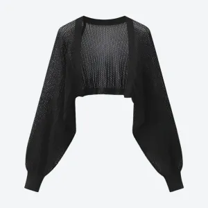 Sheer Knit Batwing Shrug Cardigans