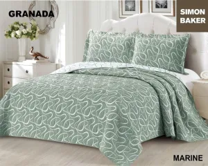 Simon Baker Granada Jacquard Bedspread Marine