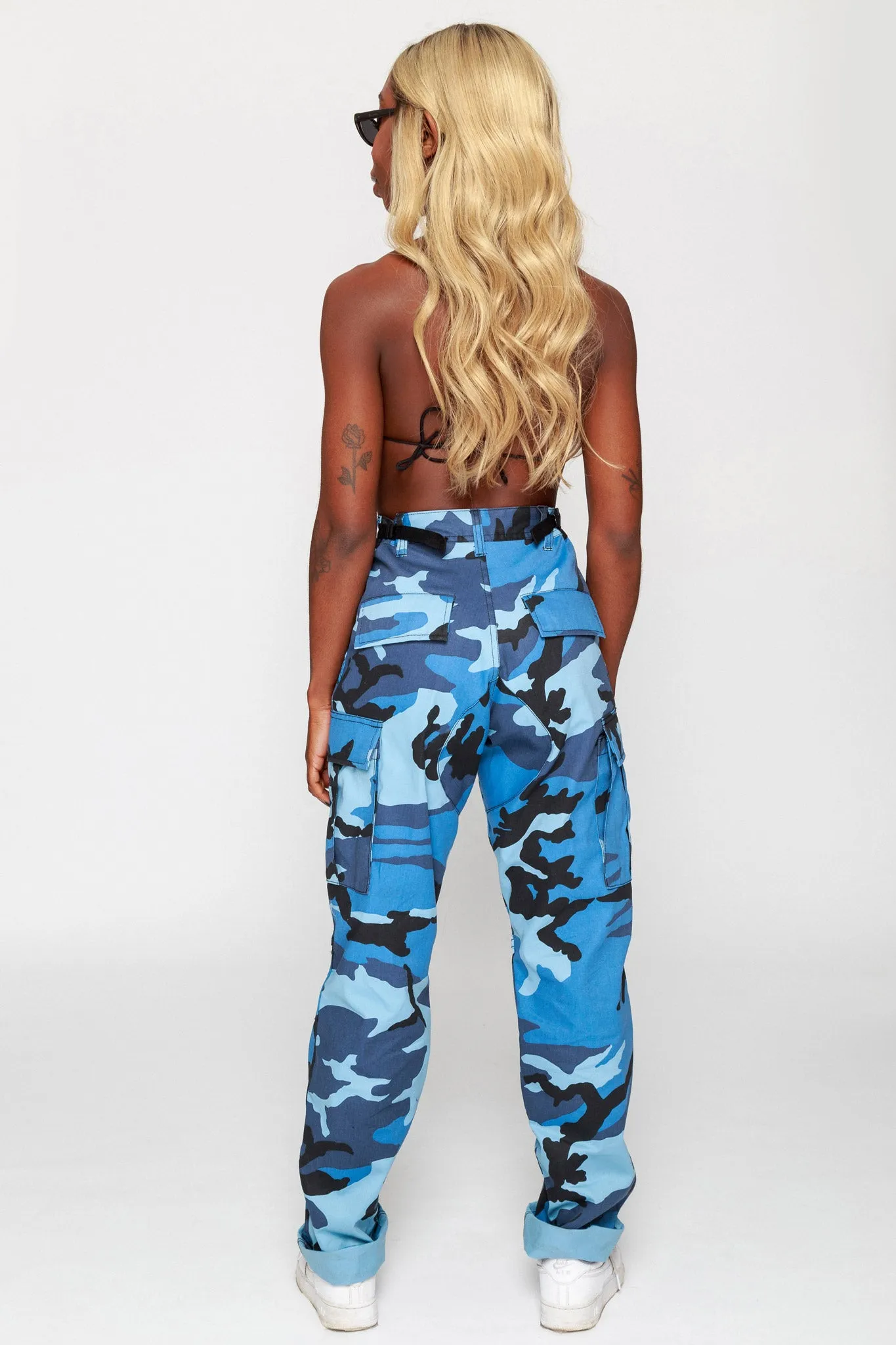 Sky Blue Camo Cargo Pants