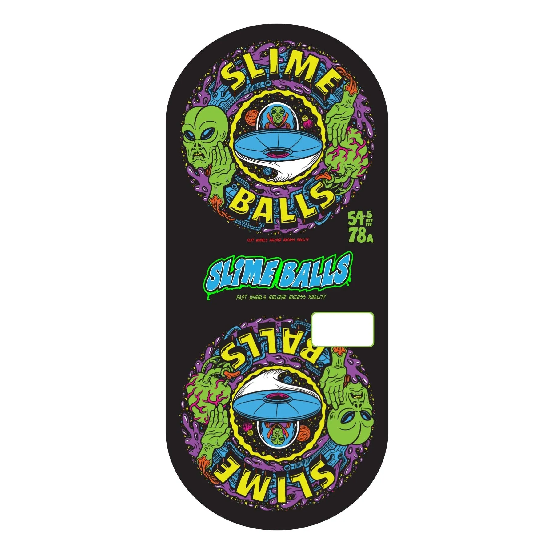 SLIME BALLS ALIEN MINI OG SLIME BLACK 54.5mm 78a SKATEBOARD WHEELS