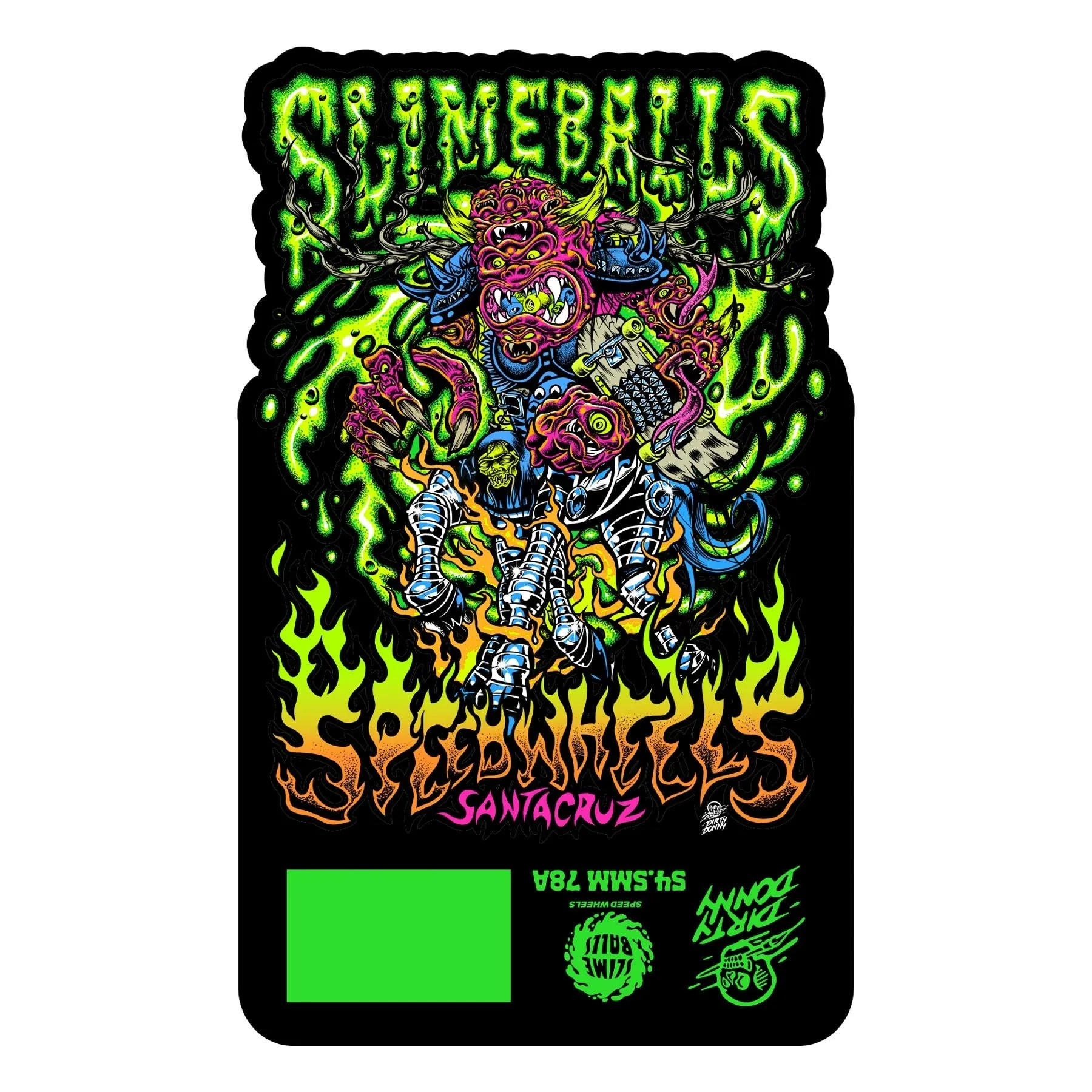 SLIME BALLS DIRTY DONNY MINI OG SLIME 54.5mm 78a GREEN SKATEBOARD WHEELS