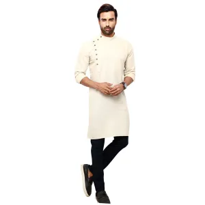 Sophistication Cream Colored Plain Kurta