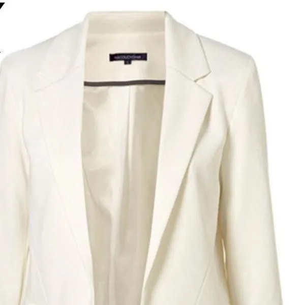 Spring Slim Fit Blazer Women Formal Jackets Office Work Open Front Notched Blazer Black Ladies Blazer