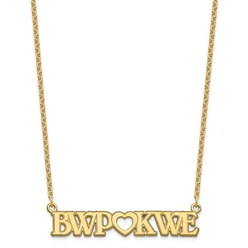 Sterling Silver Couple's Monogram Initials Heart Plate Necklace