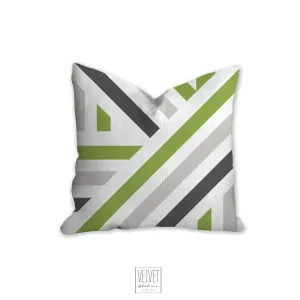 Stripes pillow, green and gray linear pattern, minimalistic, modern pillow, Interior decor, home decor pillow cover and insert, home accents
