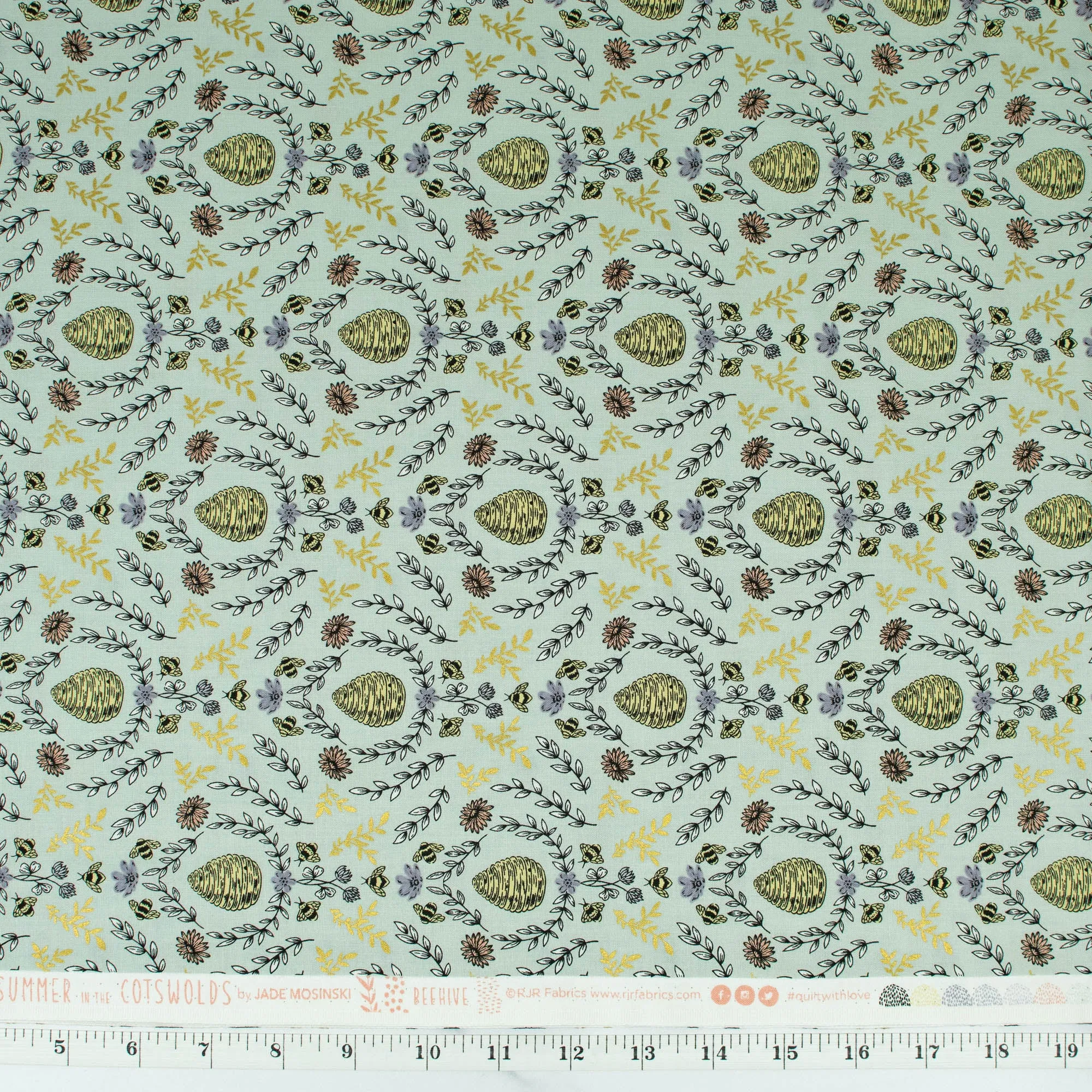 Summer in the Cotswolds by Jade Kosinski - Beehive - Sage Metallic