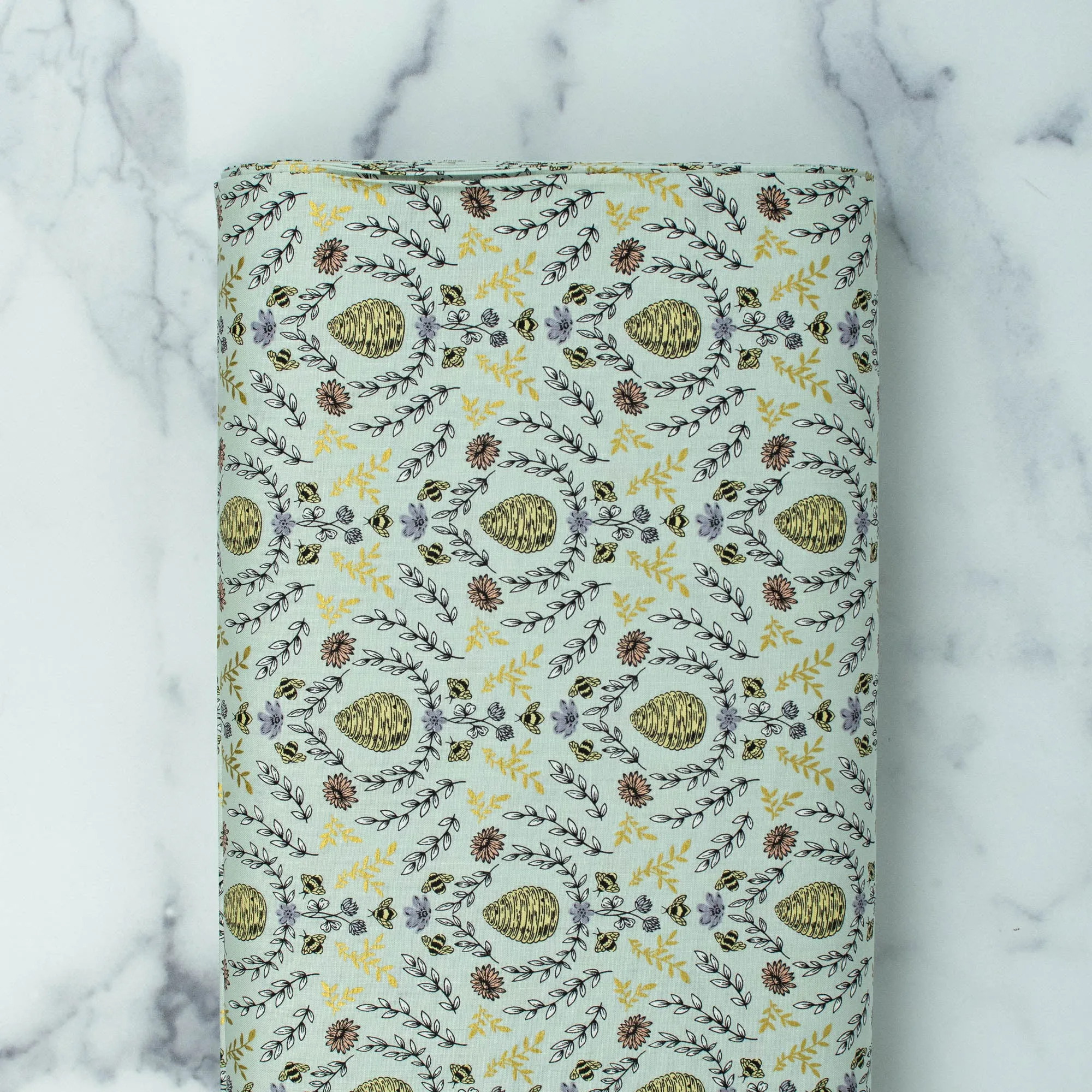 Summer in the Cotswolds by Jade Kosinski - Beehive - Sage Metallic