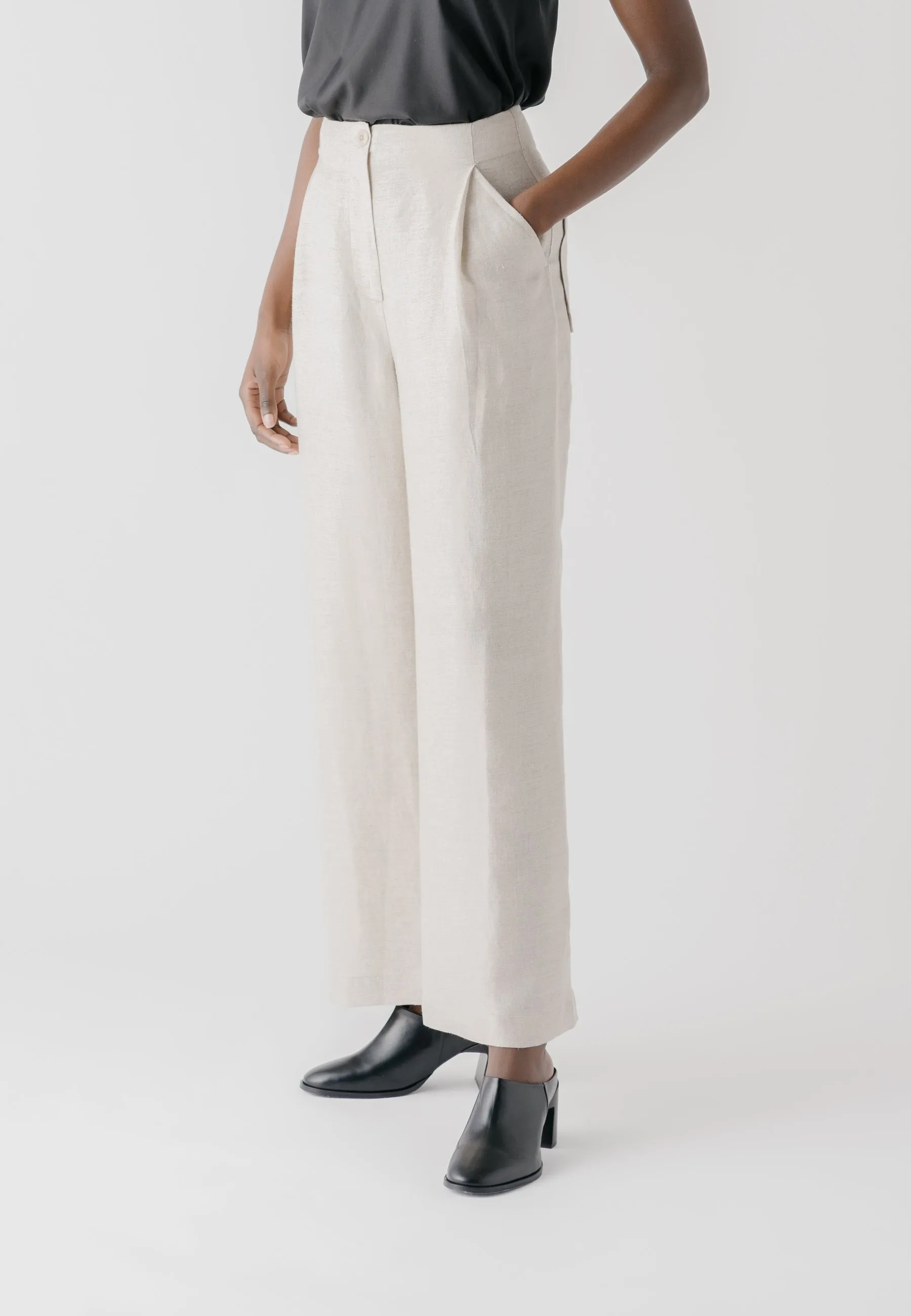 Tangier Hemp & Linen Trousers | Stone