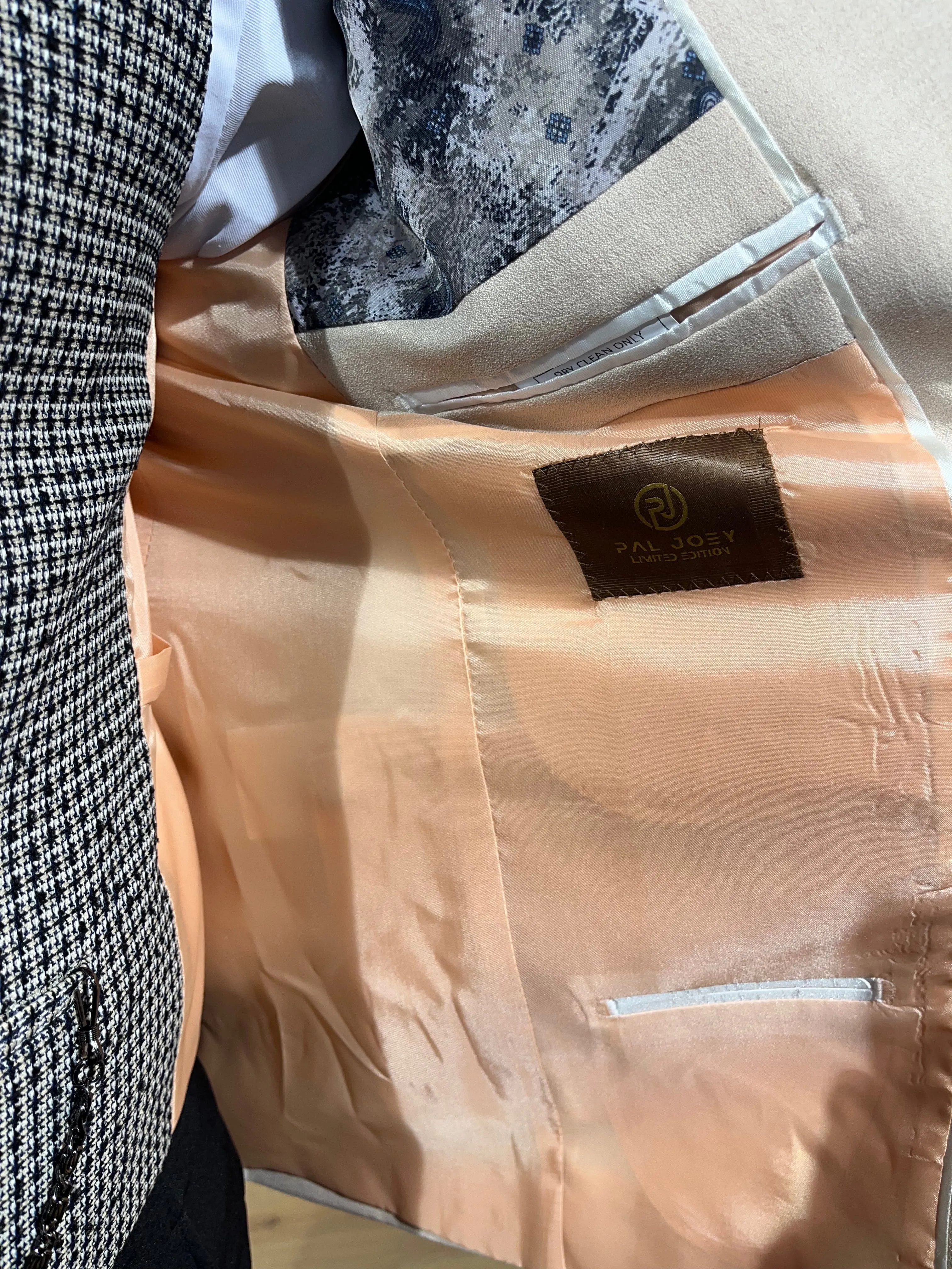 Taylor - Cream/Black 3 Piece Suit
