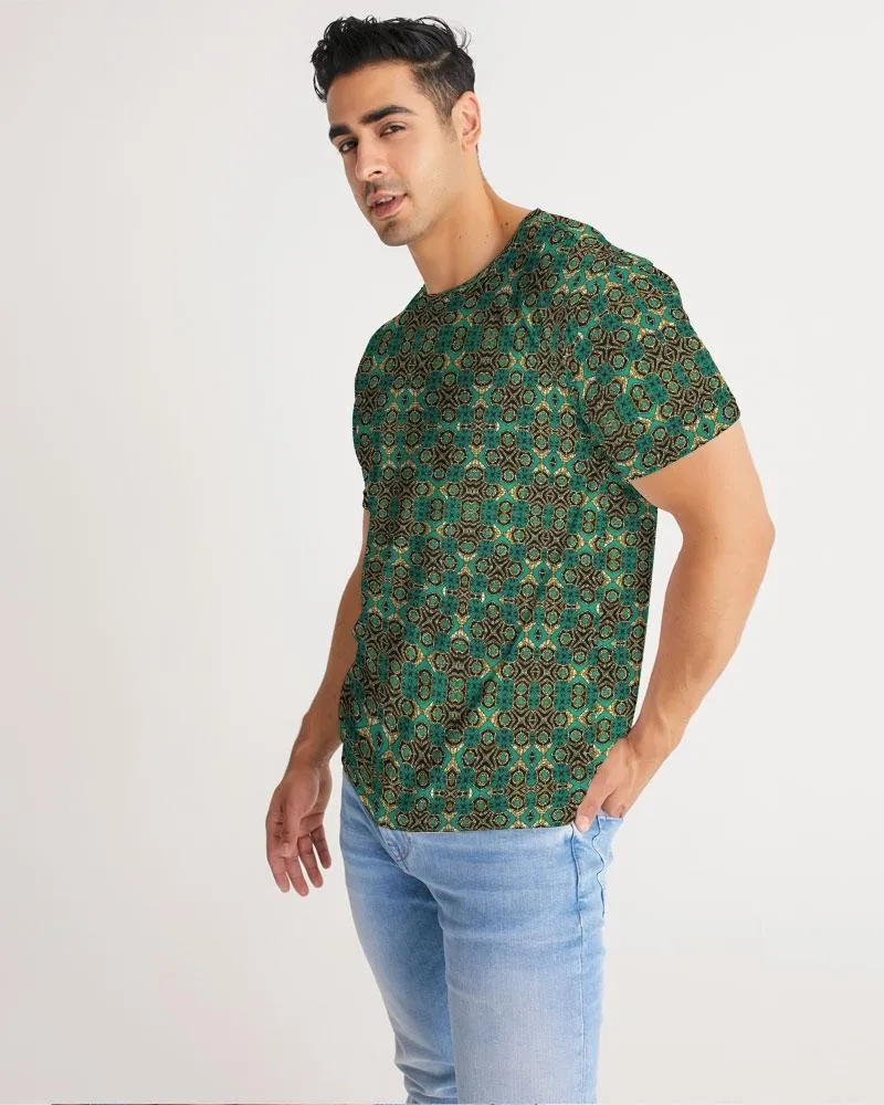 Teal Black African Print Men's Tee