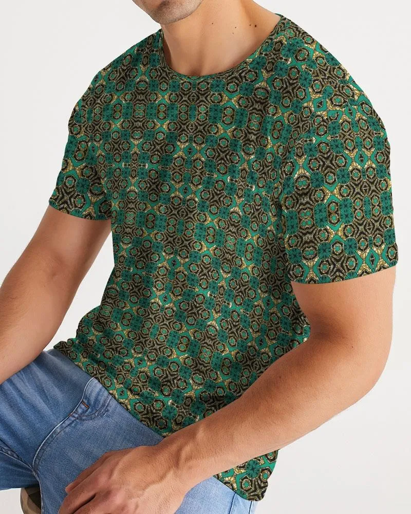 Teal Black African Print Men's Tee
